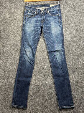 Rag & Bone Jeans Womens 26 Skinny Medium Wash Cotton Stretch Pockets Logo
